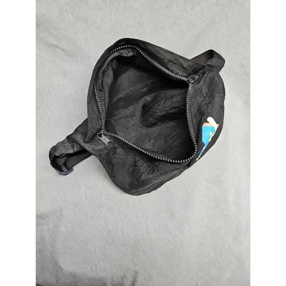 Vintage 1990s MTV Fanny Pack Black Belt Bag Cross Body Waist Bag